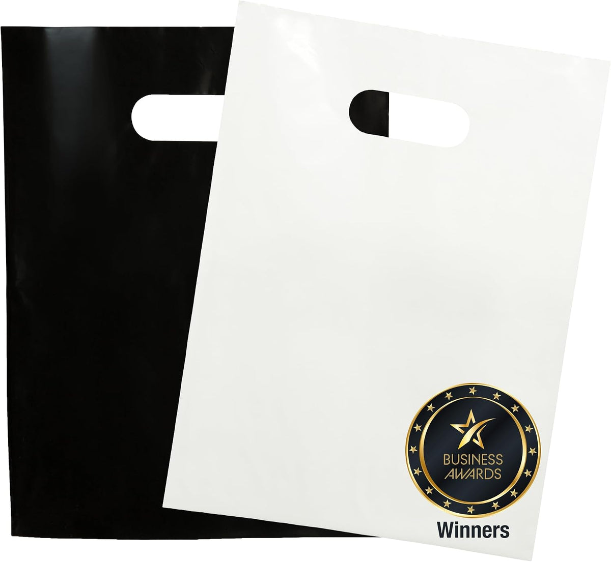 200 Black And White Plastic Bags 9x12 Merchandise Bags