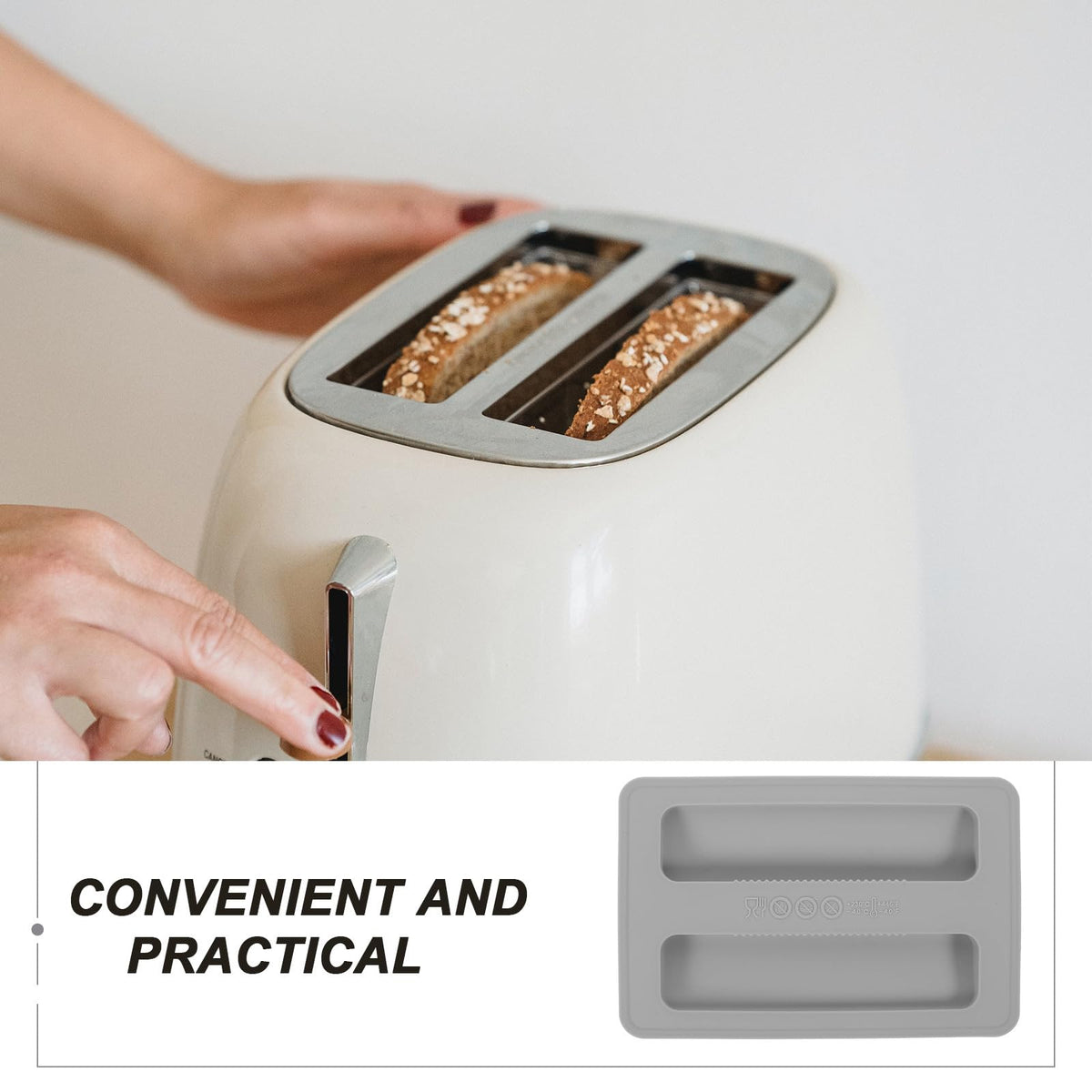 Cabilock 2 Slice Toaster Bread Machine Cover Bread Maker Upper Cover Silicone Breakfast Maker Lid Protective for Replacement