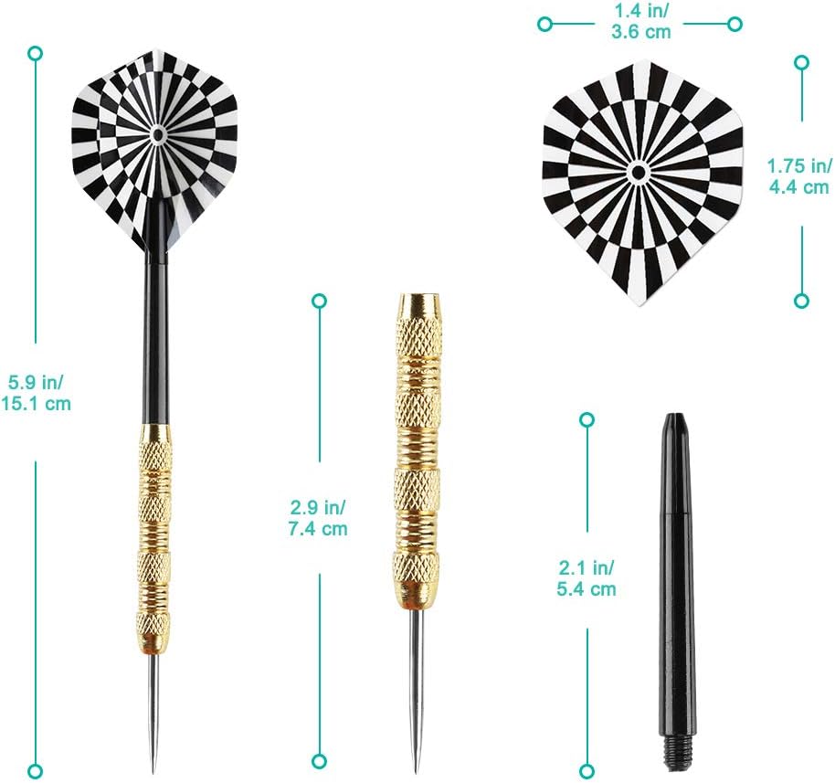 Metal Tip Darts, Steel Tip Darts, 14 Grams Professional Metal Darts, Darts Metal Tip Set, Metal Darts for Dartboard