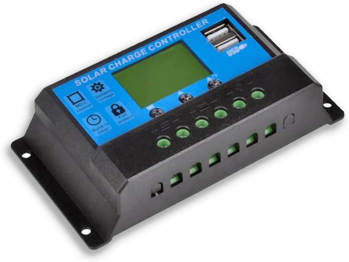 20A Solar Charge Controller, Solar Panel Charge Controller Intelligent Regulator with Dual USB Port 12V/24V,PWM Auto
