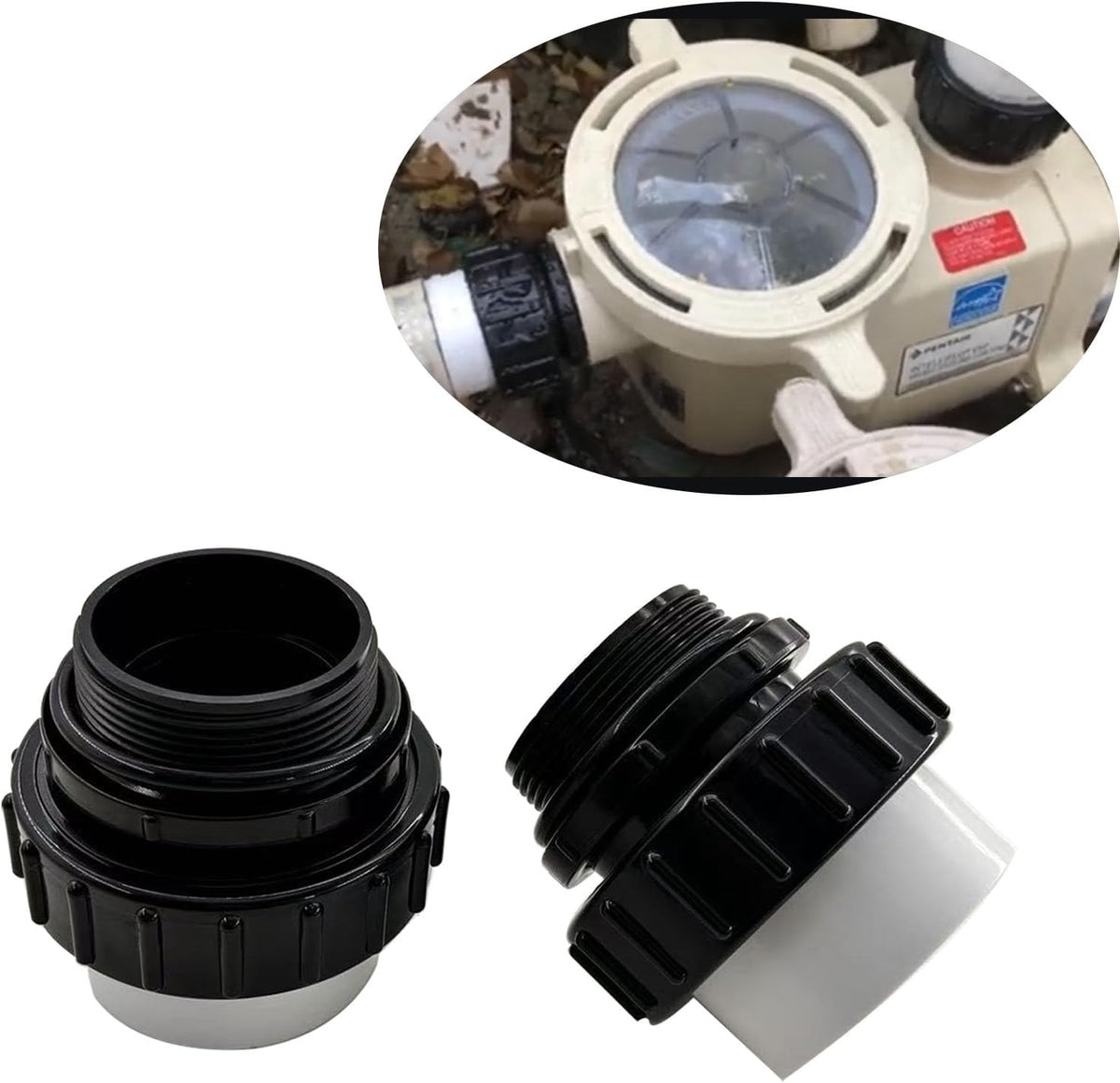 2 Pcs MIP x 2" Hi Temp Unions PVC Waterproof
