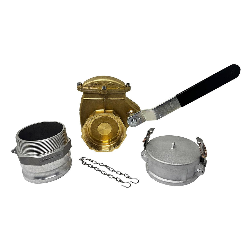 Gloxco 4" Brass Lever Gate Valve and Fitting Combo Kit (LGV-400-KIT)