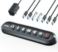 Powered USB Hub, atolla 7-Port USB 3.0 hub (6 Superspeed Transfer Ports+ 1 Fast Charging Port) with Swappable