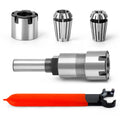 MEIGGTOOL 1/2 Inch Shank Router Bit Extension Collets ER20M Extender Chuck Converter Adapter, Convert 1/2-Inch & 1/4-Inch Shank Bits for CNC Engraving Machine and Milling Lathe Tool Workholding