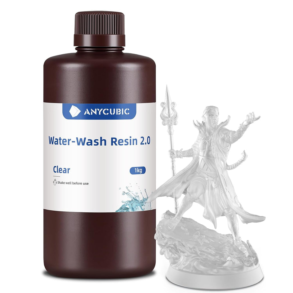 Water Washable Resin 2.0, 3D Printer Resin with Low Viscosity and Fast Printing, 405nm High Precision UV-Curing 3D