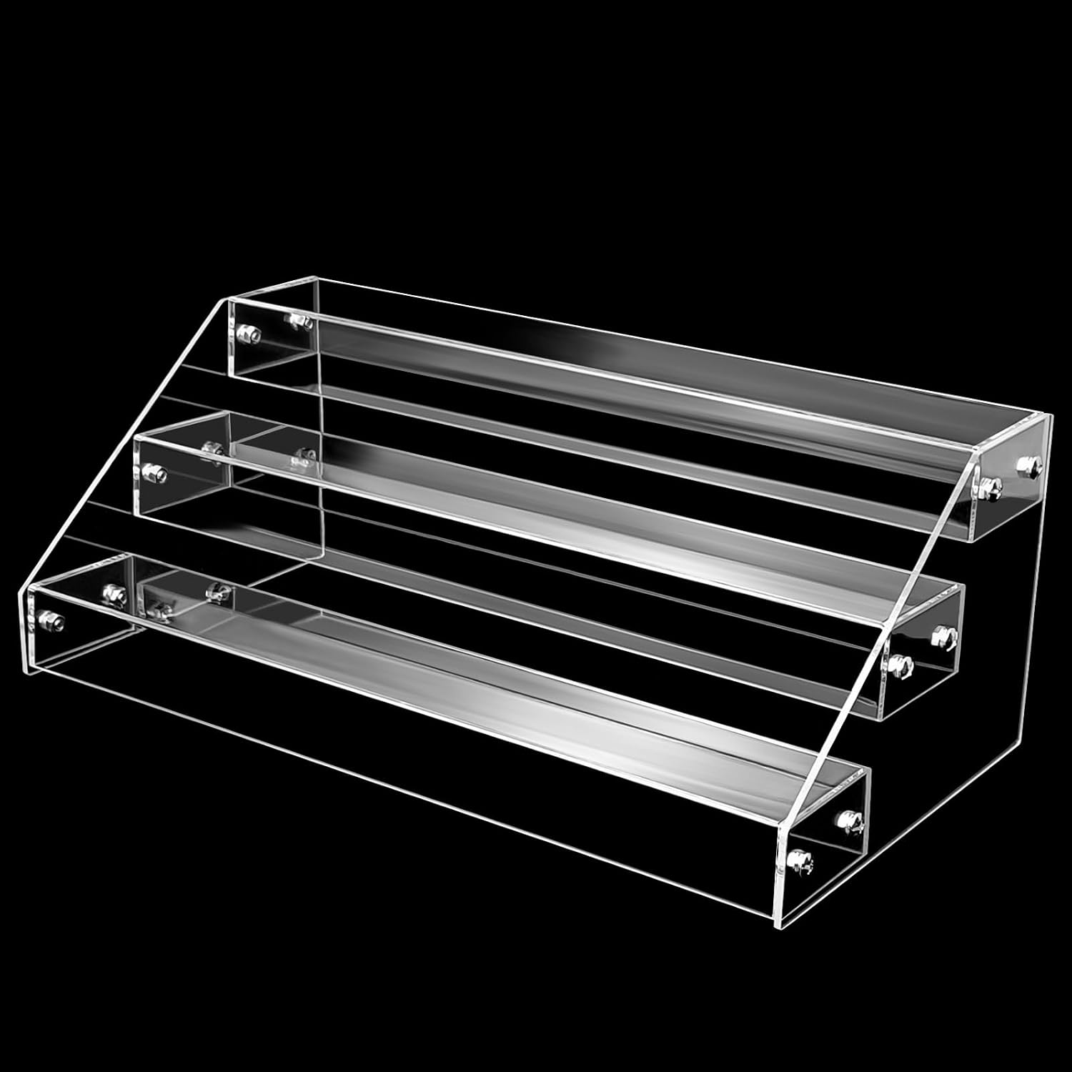 12in 3 Tier Acrylic Riser, Clear Display Organizer, Cupcake Stand & Shelves | 3 Tier Acrylic Display Riser, Clear