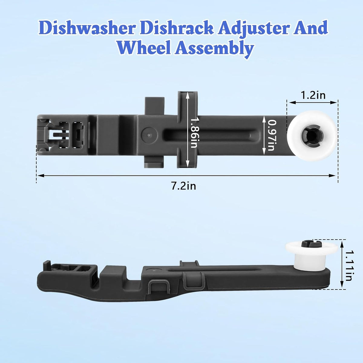 2 Pack W10571738 Dishwasher Upper Dishrack Adjuster And Wheel Assembly