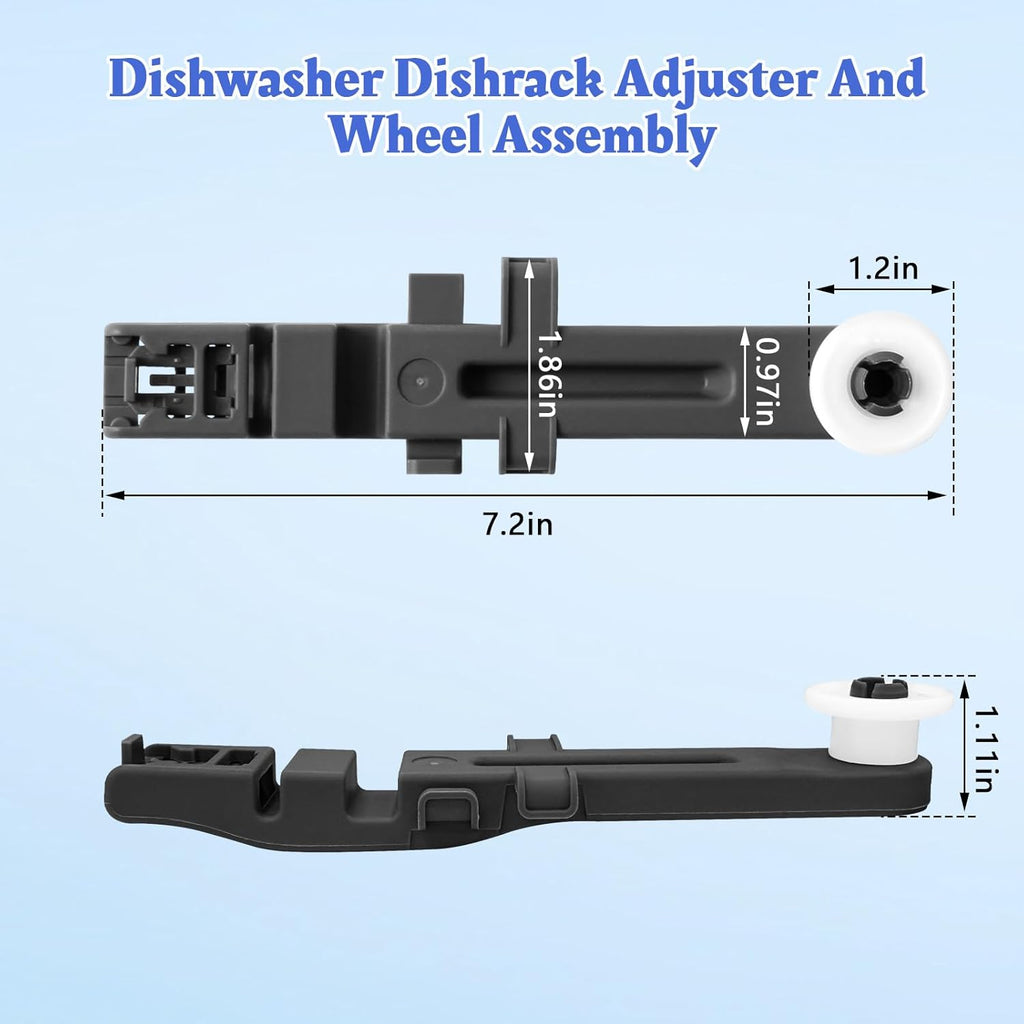 1 Pack W10571738 Dishwasher Upper Dishrack Adjuster And Wheel Assembly