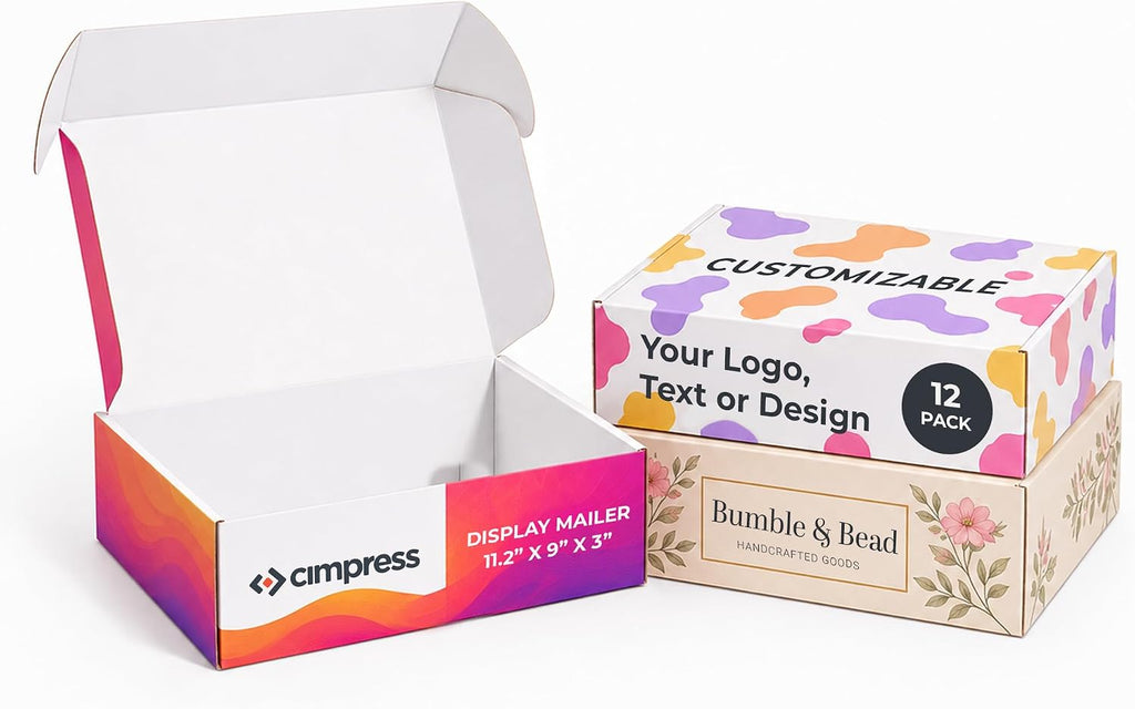 Personalized Mailer Box, Add Logo or Text, 11.25" x 9" x 3", Pack of 12