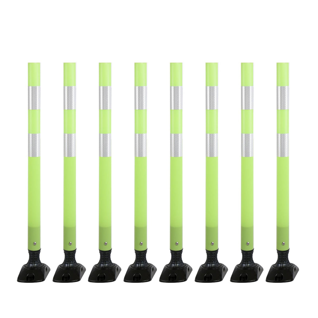 8-Pack 36" Green Delineator Posts - Impact-Resistant Safety