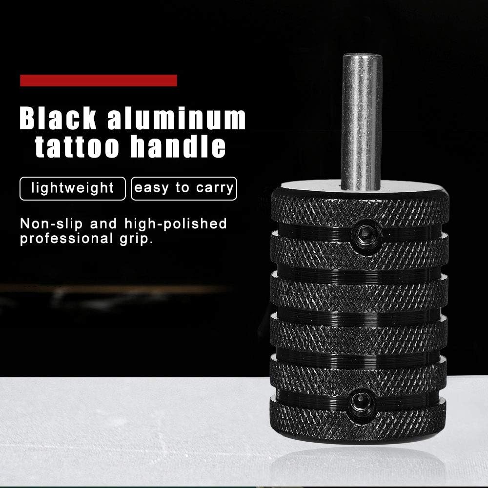 Tattoo Machine Grips Aluminum Back Stem Tattoo Tubes-Black 3pcs