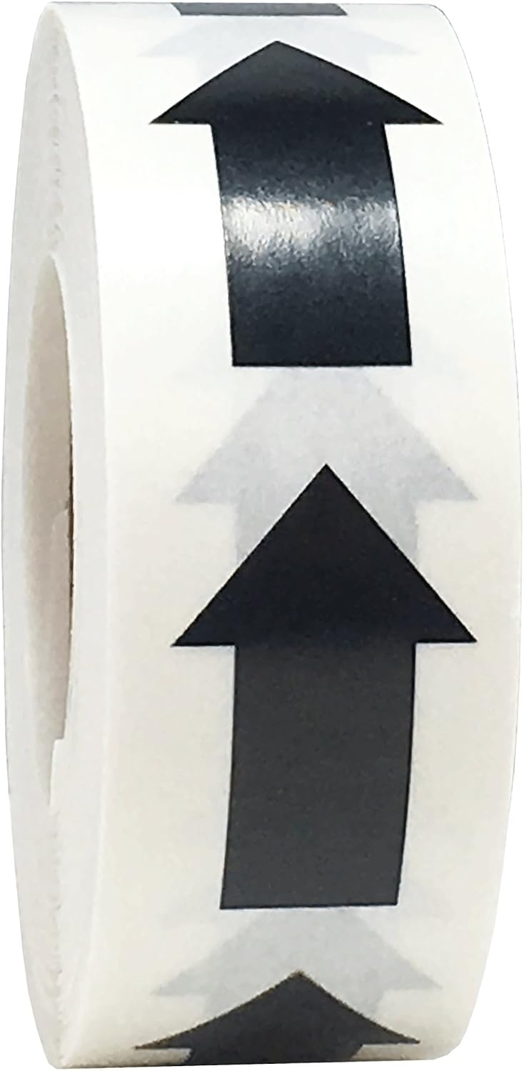 Color Coding Arrow Labels Black for Organizing Inventory 1 x 5/8 Inch 500 Total Adhesive Stickers