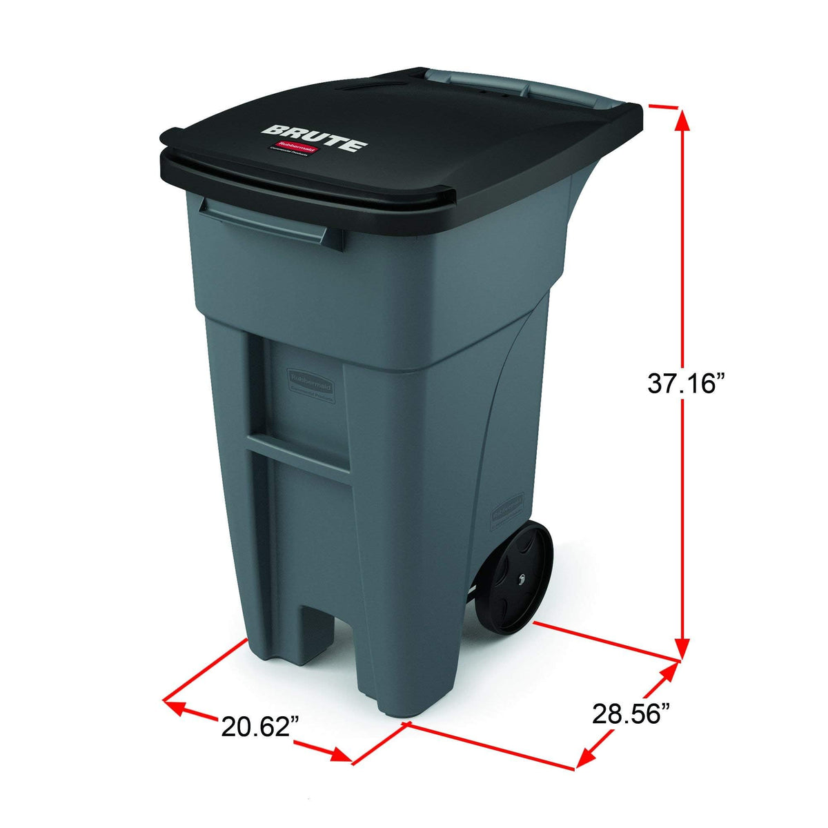 Brute Rollout Trash Can, Gray, 32-Gallon