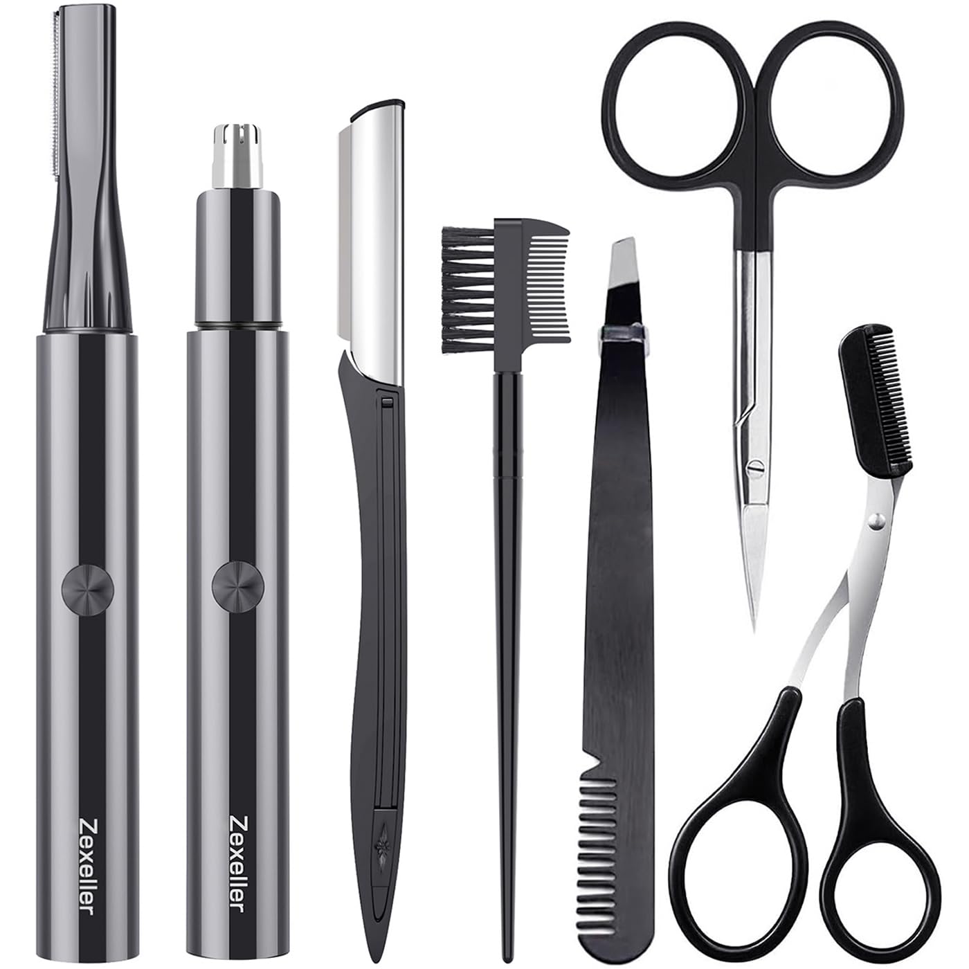 Electric Nose Hair Trimmer Eyebrow Trimmer for Men Women, 7-in-1 Painless Facial Grooming Kit, USB Rechargeable IPX7