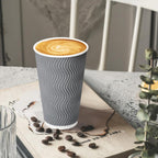 100 Pack 16 oz Paper Coffee Cups with Lids Disposable for Hot Drink