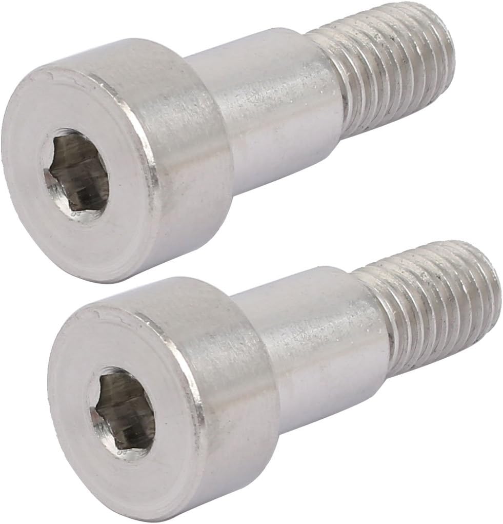 uxcell 304 Stainless Steel Hex Socket Shoulder Bolt 12mm Shoulder Dia 16mm Shoulder Length M10 Thread 2PCS