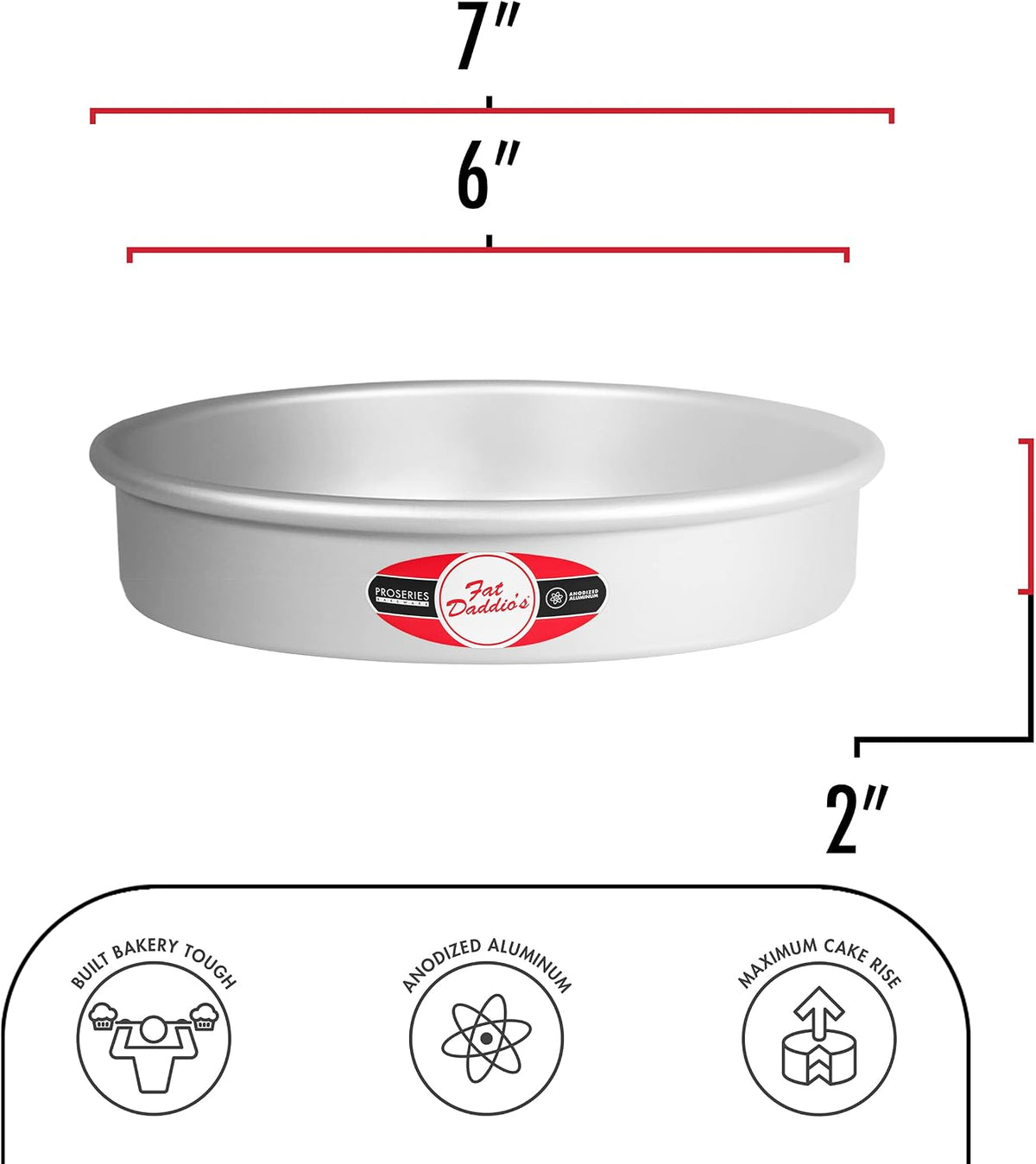Anodized Aluminum Round Cake Pans, 2 Piece Set, 6 x 2 Inch