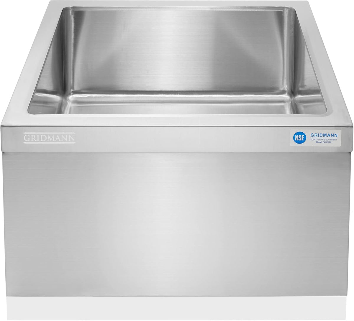 Stainless Steel Floor Mop Sink - 24" x 24" x 13", NSF Certified