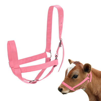 1-Pack Adjustable Cattle Cow Calf Halter, 19.68"-23.62" Nylon Livestock Cow Halter for Miniature