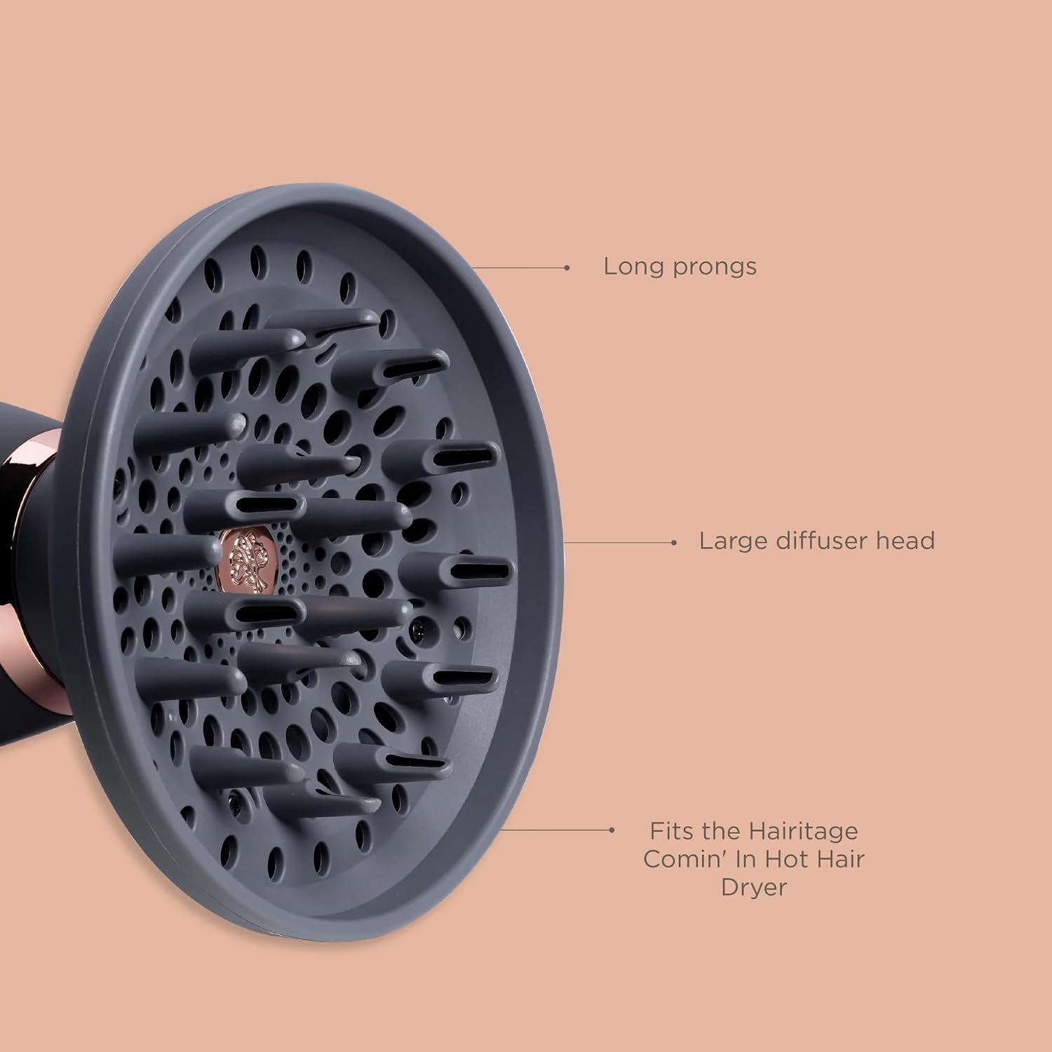 Ionic Hair Blow Dryer & Diffuser + Concentrator Attachments, for All Hair Types, 1875 Watts, 3 Heat Settings & Cool