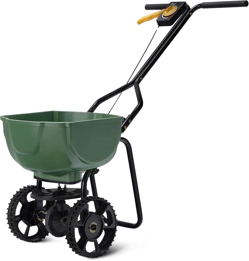 Fertilizer Spreader for Lawn, Evenly Spreading, Multi-Gear System, Covers 5000 Square Feet per Load, 33 Pounds, 0.53