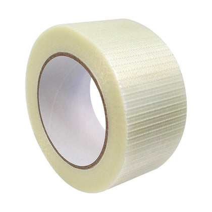 Filament Duct Tape, Transparent, 2 Inches x 30 Yards - Fiberglass Filament Reinforced Strapping Tape