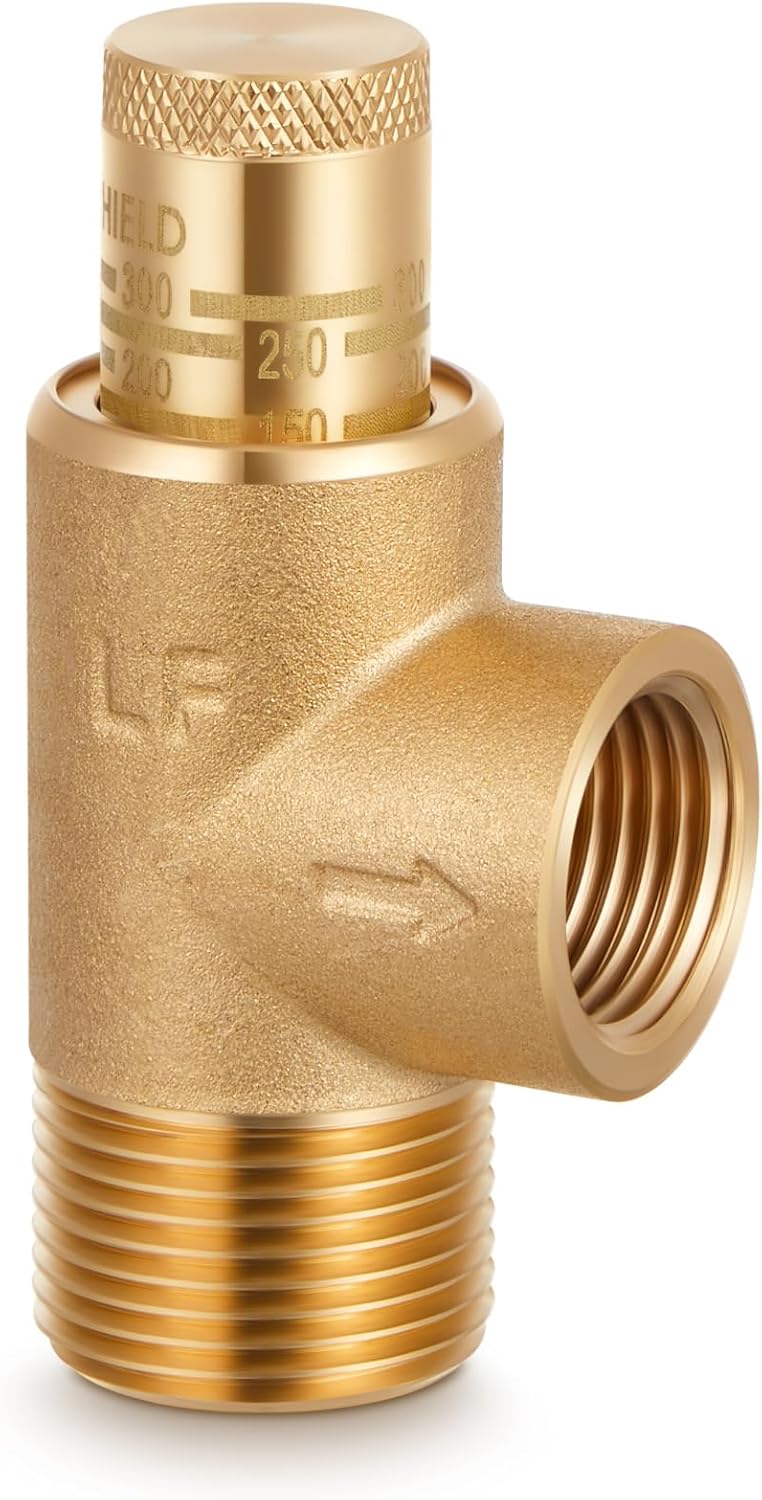 1/2" X 3/4" Adjustable Pressure Relief Valve 100-300 Psi Poppet