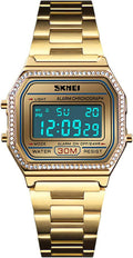 Luxury Women Watches Full Steel Electronic LED Digital Fashion Ultra Thin Square Ladies Wrist Watches …