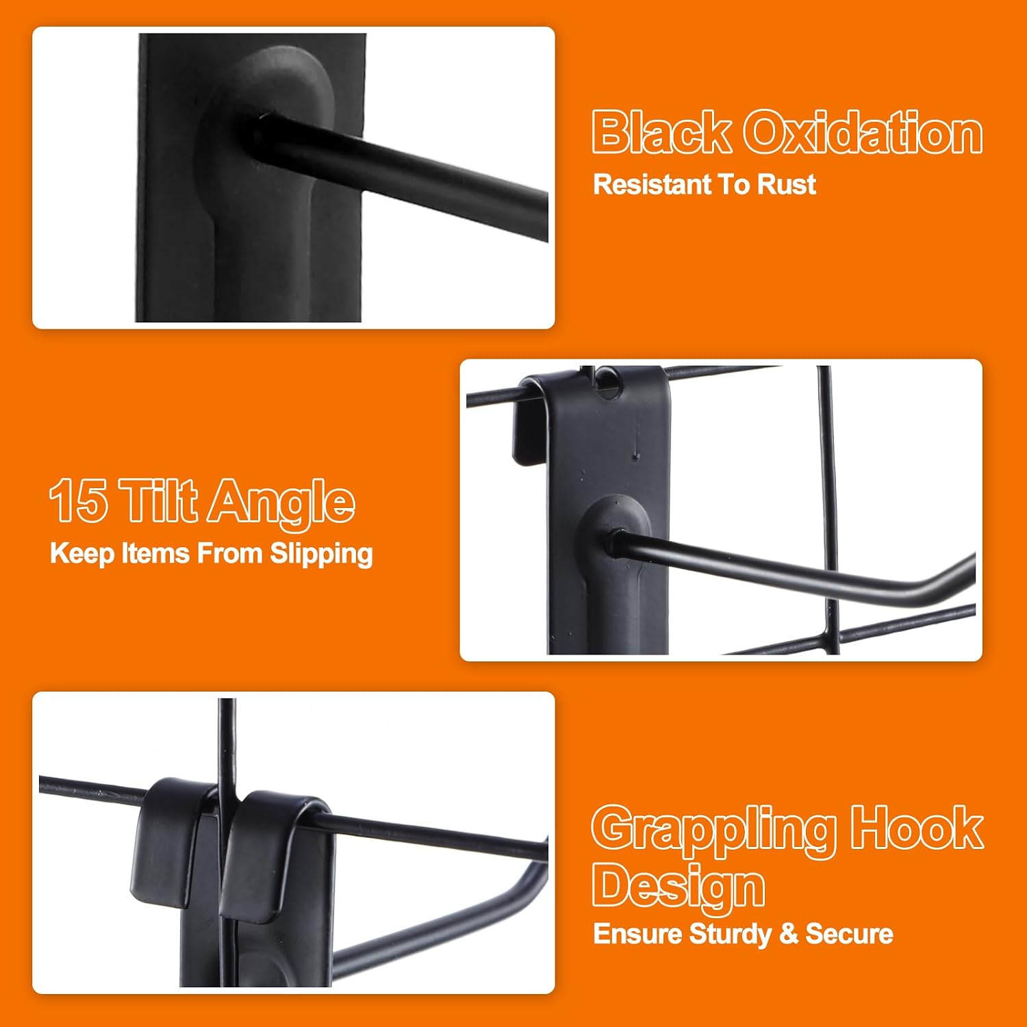 4/6/8 Inch Gridwall Hooks, 60 Pack Heavy Duty Black Grid Wall Hook Display Hooks for Gridwall Panels, 20 Lbs Load