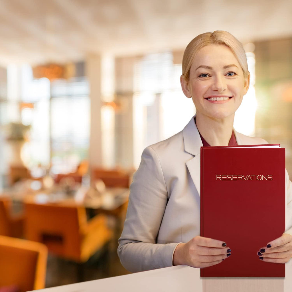 Restaurant Reservation Book, Red, Hardbound, 408 Pages