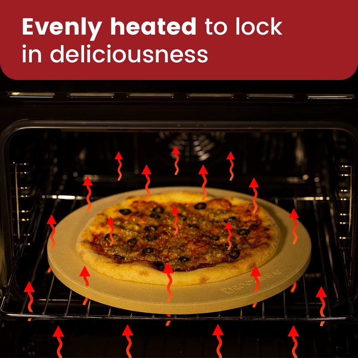 K ROCKSHEAT Pizza Stone Round 16 Inch for Grill and Oven, Large Cordierite Baking Stone for Bread, Safe Circular