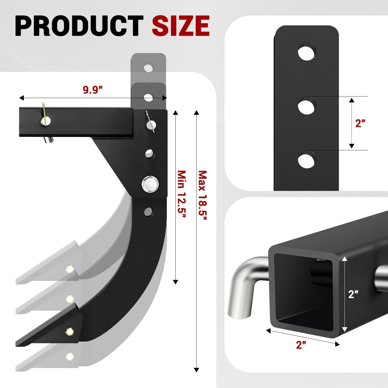 Hitch Mounted Trencher Fits 3 Point Hitch, Adjustable 16" Trenching Shank Plow, Heavy Duty Hitch Lawn Ripper for