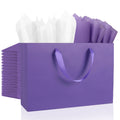 12 Pack Large Purple Gift Bags with Handles & 24 Tissue Papers