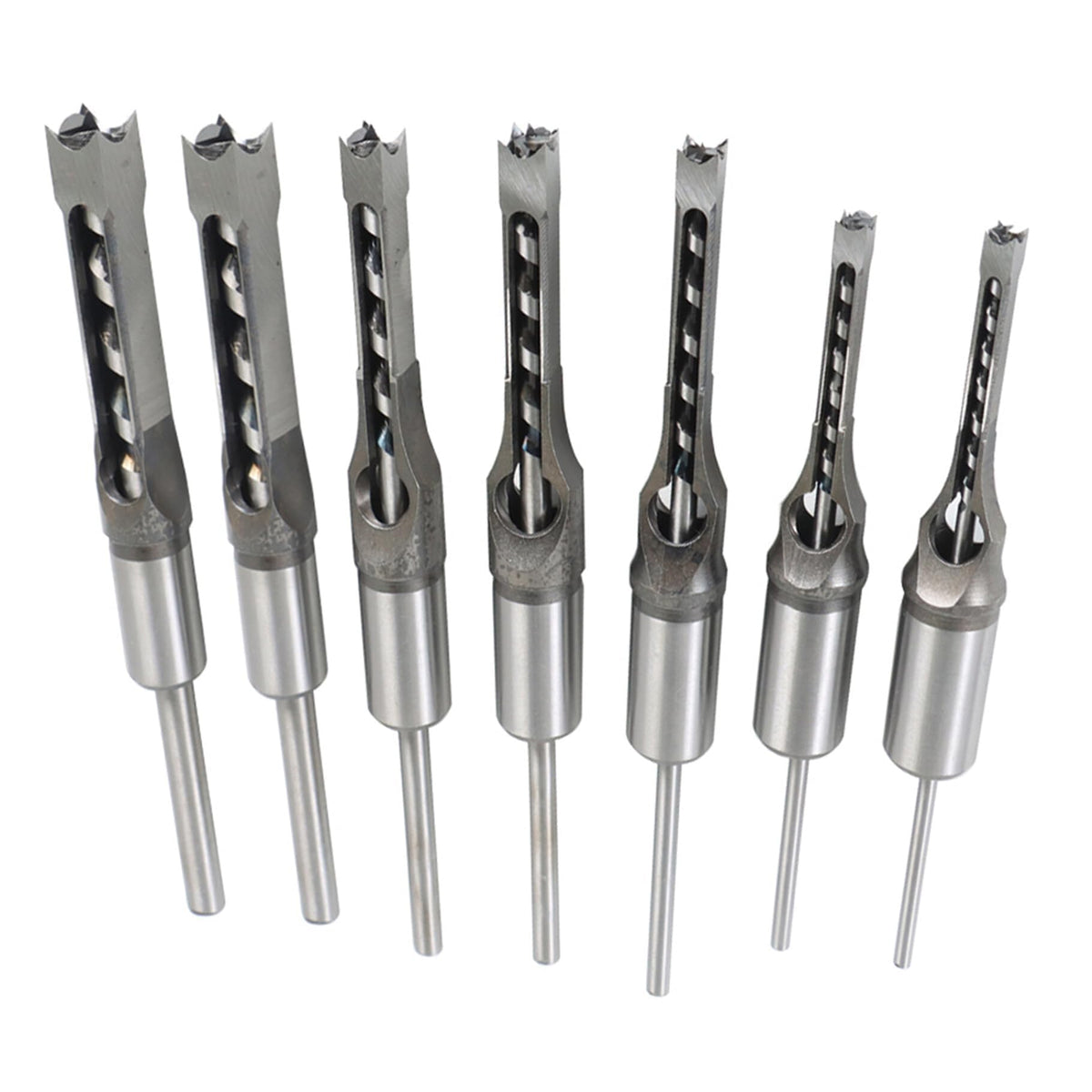 Timunr 7Pcs Square Drill Bits Tools, Round Handle Woodworking Hole