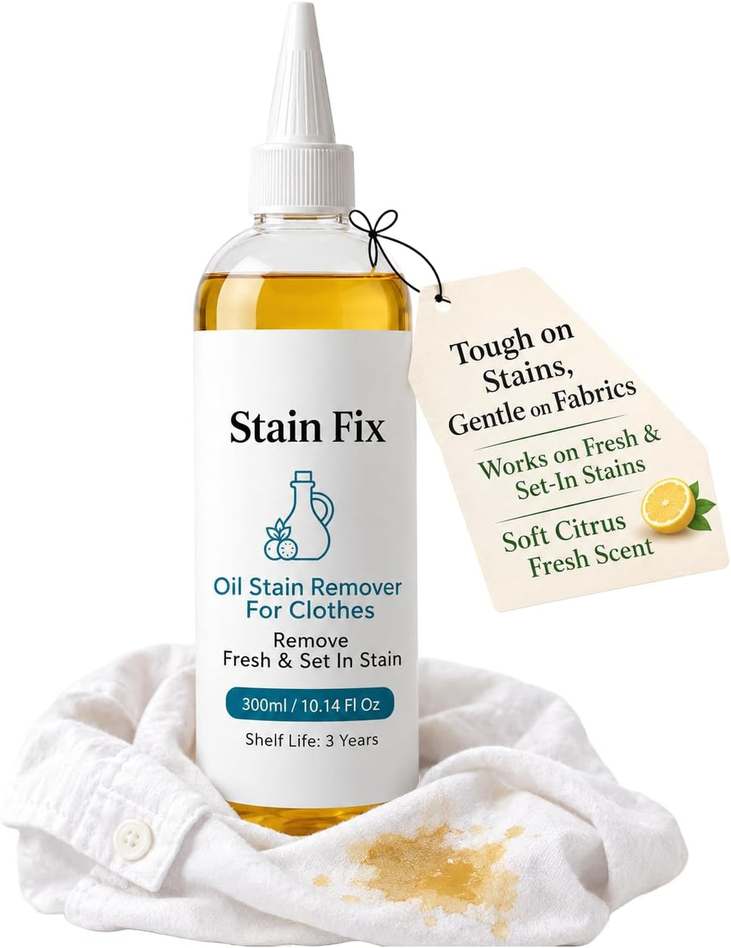 Oil & Grease Stain Remover for Clothes (10.14oz) – For Laundry