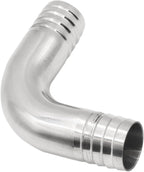 Stainless Steel Sanitary Hose Barb 90 Degree Elbow 1-1/4" x 1-1/4" Barbed