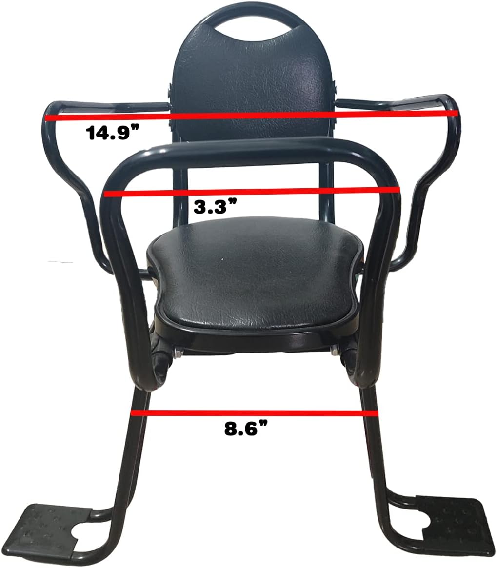 Rear Kid's Bike seat,Rear Child Bike seat,Rear Mount Bike seat with Armrests,Pedals and Harness for Most Adult Bike