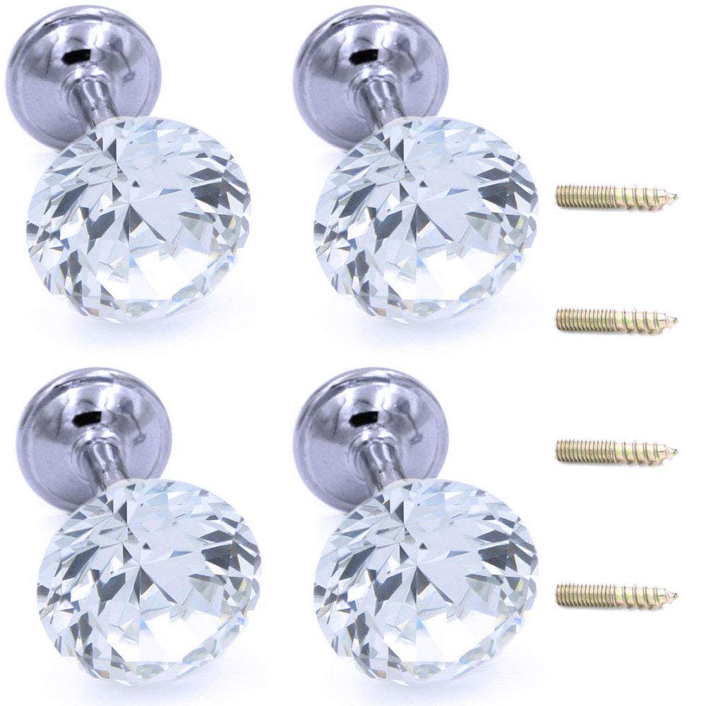 4 Pieces Shiny Clear Diamond Crystal Goblet Shape Curtain Holdbacks Curtain Buckle Wall Hooks Coat Hangers Drapery