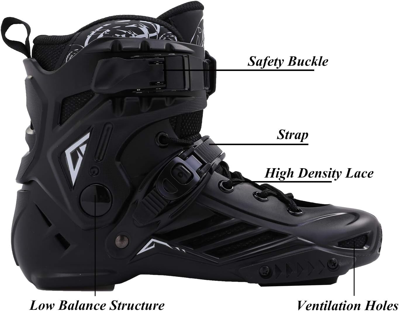 Black Professional Inline Skates Unisex