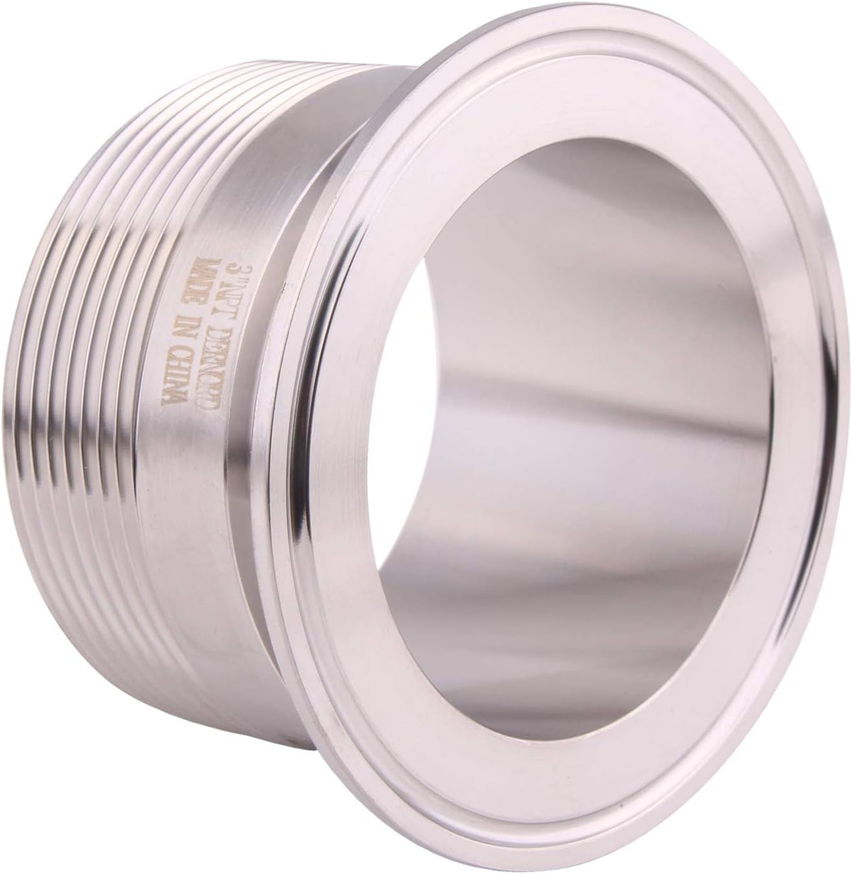 DERNORD 3'' Tri clamp Adapter to 3 inch MNPT Thread Ferrule Sanitary Pipe Fitting