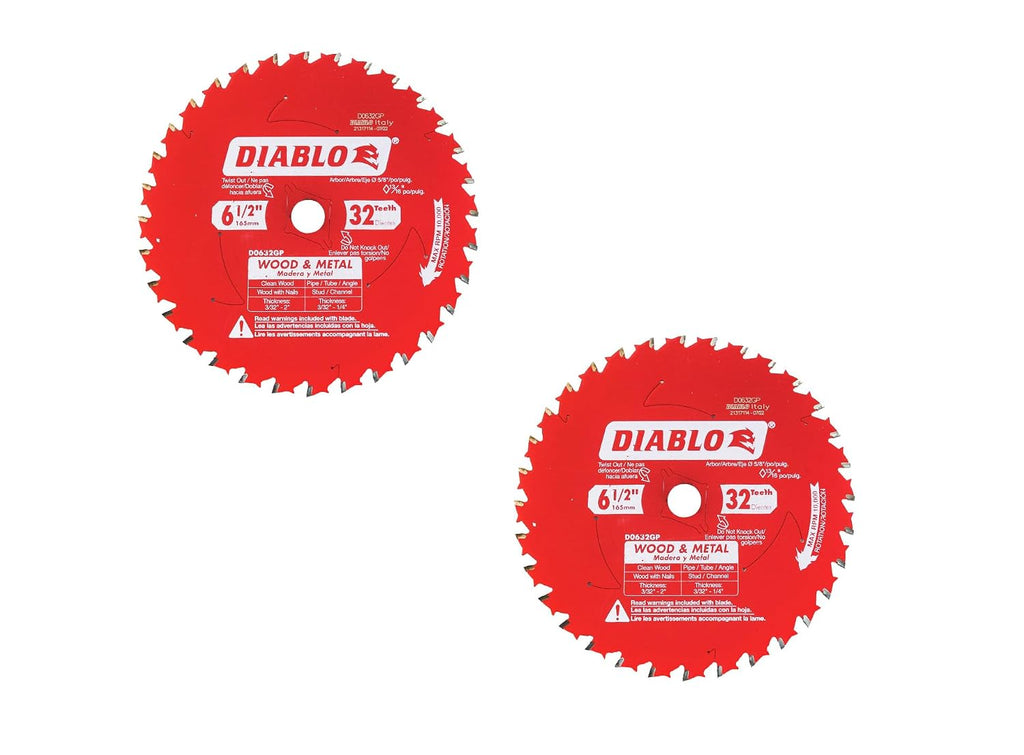 Diablo Wood and Metal Cutting Carbide Circular Saw Blade - 2-Pack