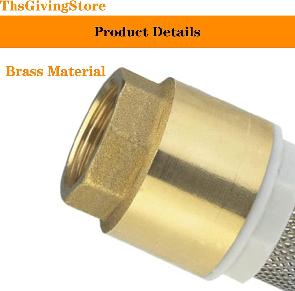New 1/2" DN15 Female Thread Bottom Valve, Brass one-Way Check Valve, Water Pump Foot Valve with Filter 1PCS (DN15-1/2")