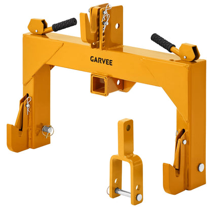 3-Point Quick Hitch with 2" Receiver & Versatile Top Adapter – Category 1 Compatible, No Bushing Needed, 3000 Lbs