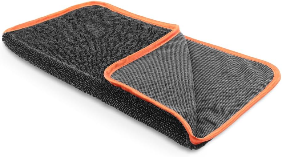 Microfiber Car Drying Towels, Cleaning Cloth Towels, Twist Pile Rapid Drying Orange Edge Car Microfiber Towels for