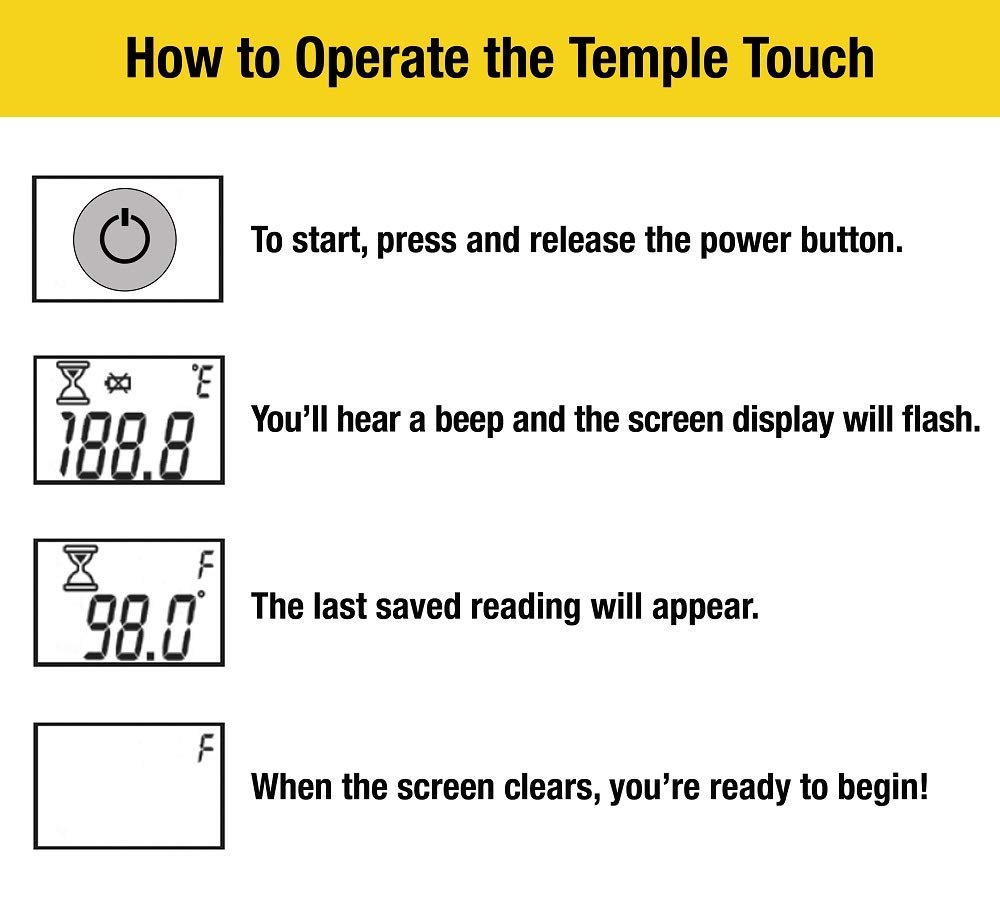 Temple Touch Digital Fever Thermometer, Non Invasive and Quick Read, Suitable for Babies, Newborns, Kids, and Adults