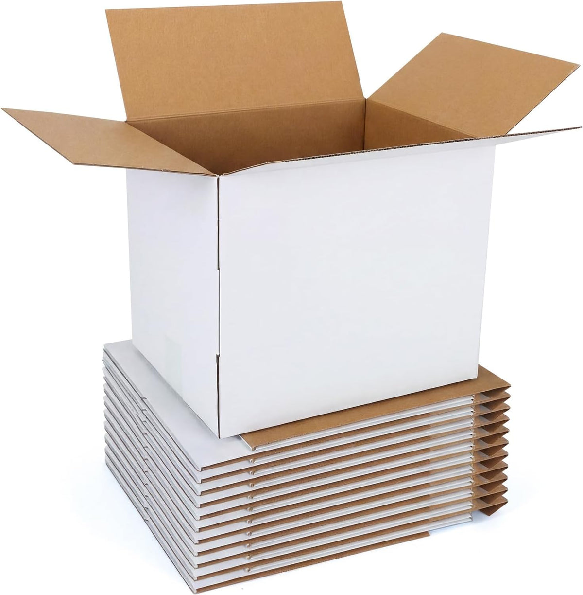 12x10x10 Shipping Boxes 10 Pack, White Packing Mailing Boxes