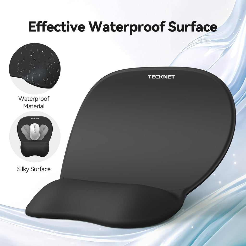 Gel Ergonomic Mouse Pad & Keyboard Wrist Rest & Coaster | 3 in 1 Set, Pain Relief, Milk Silk Cloth, Non-Slip PU Base