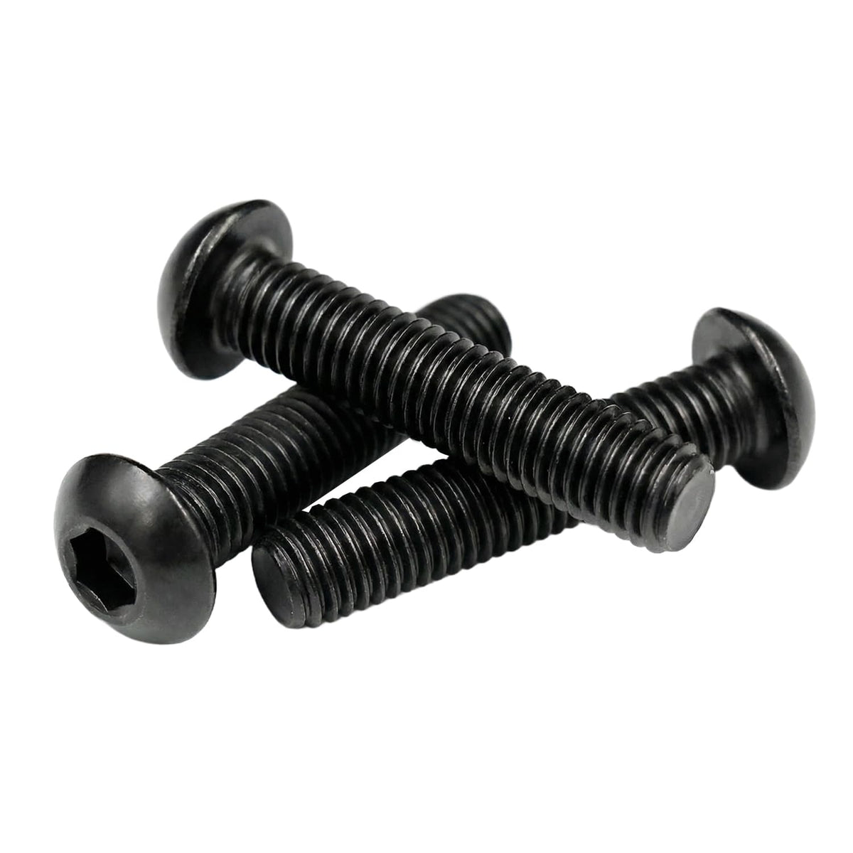 M3 x 6mm(50 Pack) Button Head Hex Socket Cap Screws Bolts, Hex Drive Bright Finish Fully Machine Thread, Corrosion Resistant Black Oxide 304 Stainless Steel 18-8 Screws