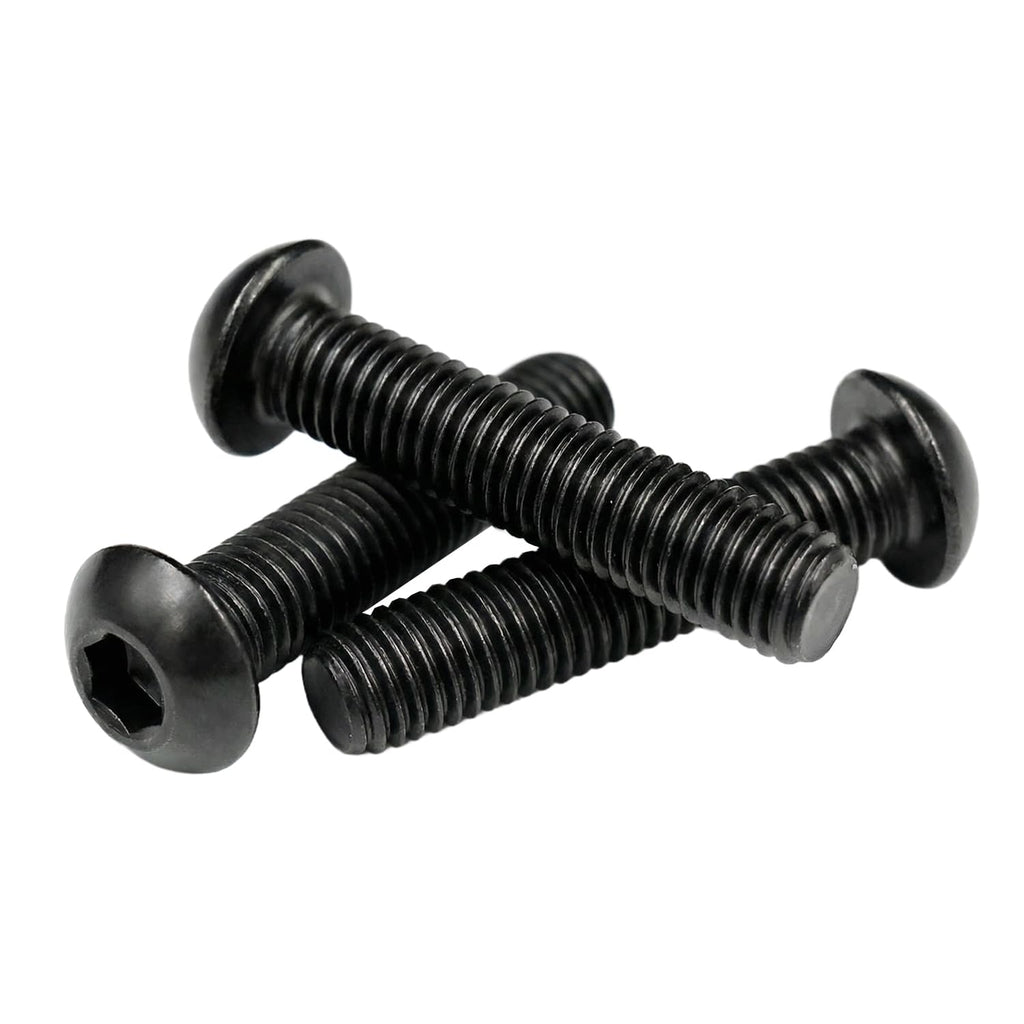 M3 x 14mm(50 Pack) Button Head Hex Socket Cap Screws Bolts, Hex Drive Bright Finish Fully Machine Thread, Corrosion Resistant Black Oxide 304 Stainless Steel 18-8 Screws