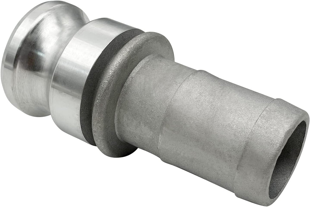 2PCS Aluminum Global Cam and Groove Hose Fitting with E-150 1-1/2" Type E 2 PCS Camlock Gasket Male Camlock with a Hose Shank (1.5 inch, Type E)
